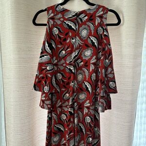 Dress red with prints